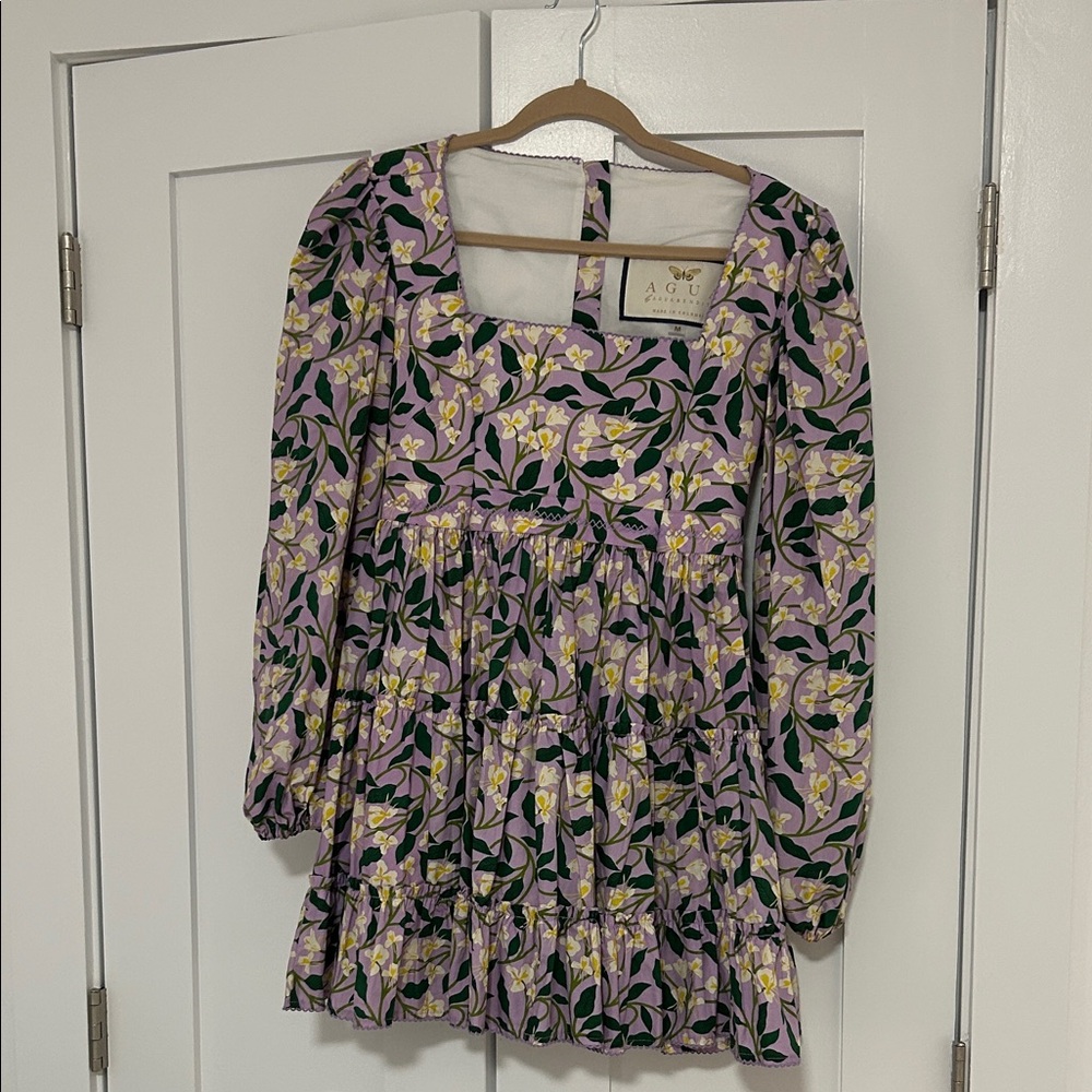Agua by Agua Bendita Purple Floral Mini Dress